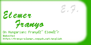 elemer franyo business card